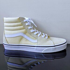 Vans Men's Sk8-Hi Suede/Canvas Sneaker in Gentle Comforting Vibe Vanilla Custard